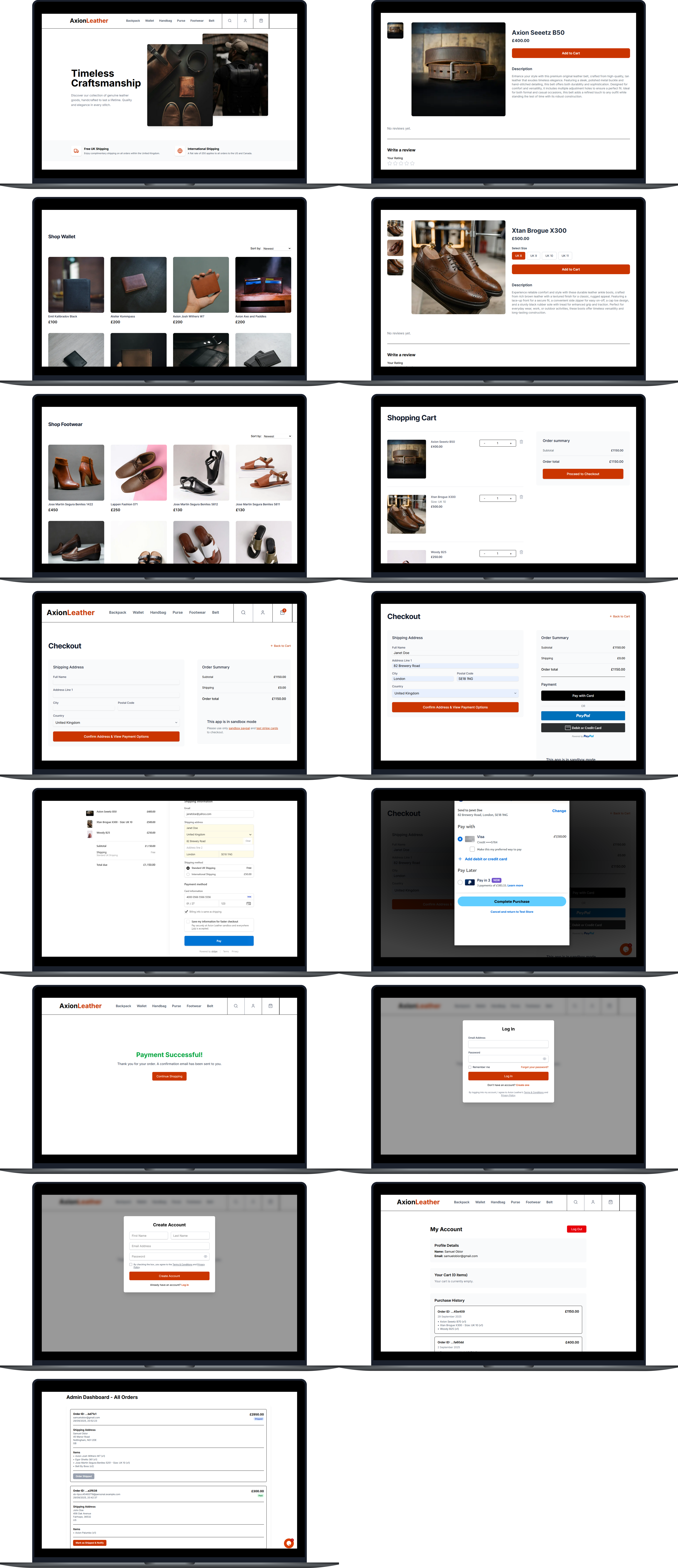 Axion Leather desktop screens