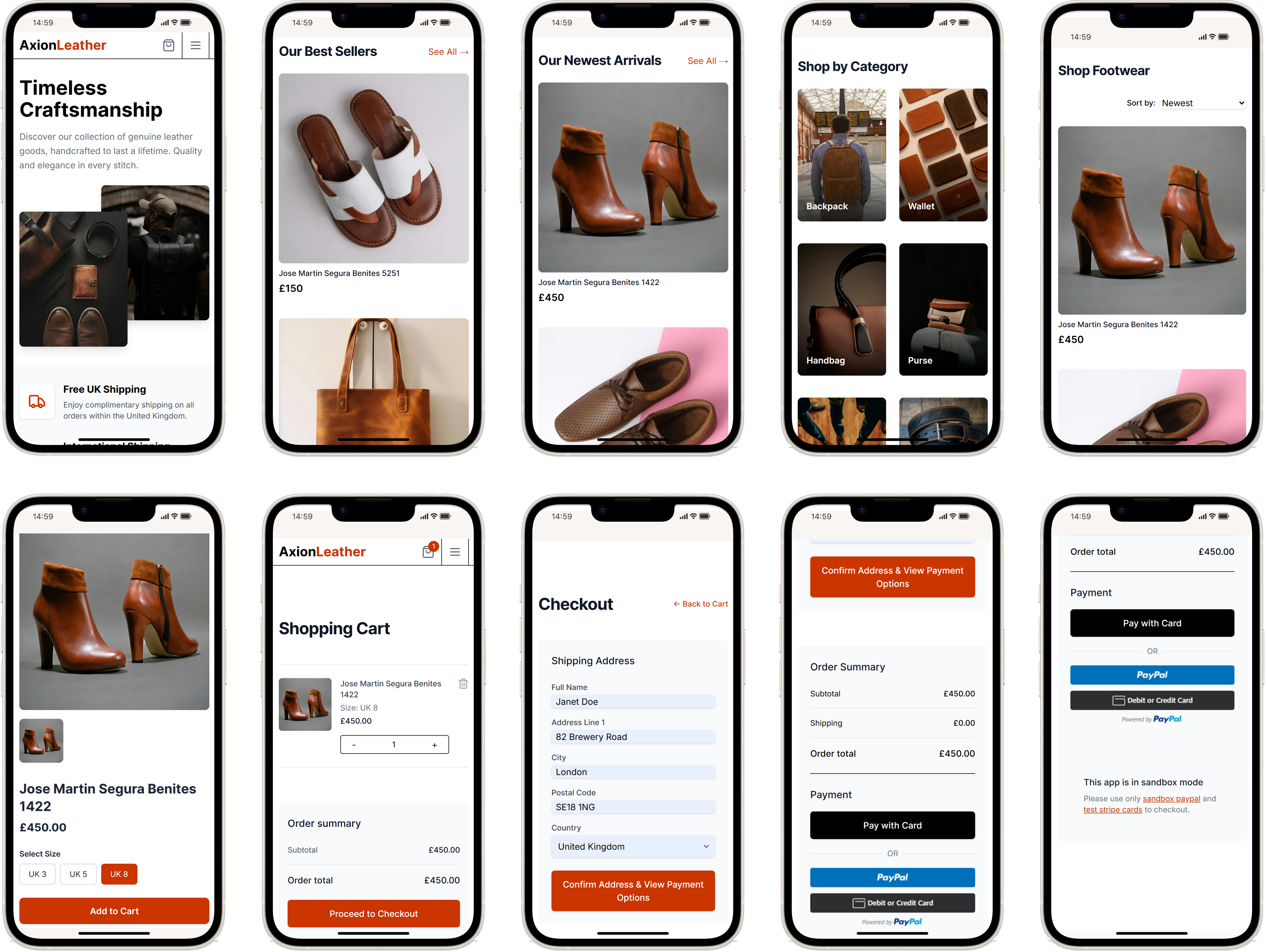 Axion Leather mobile screens